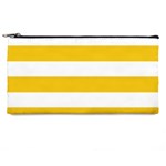 Horizontal Stripes - White and Deep Lemon Yellow Pencil Case