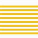 Horizontal Stripes - White and Deep Lemon Yellow Collage 8  x 10 