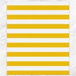 Horizontal Stripes - White and Deep Lemon Yellow Canvas 8  x 10 