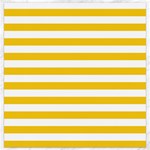 Horizontal Stripes - White and Deep Lemon Yellow Canvas 12  x 12 