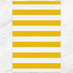 Horizontal Stripes - White and Deep Lemon Yellow Canvas 12  x 18 