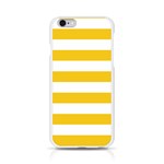 Horizontal Stripes - White and Deep Lemon Yellow Apple iPhone 6/6S Silicone Case (Transparent)