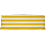 Horizontal Stripes - White and Deep Lemon Yellow Body Pillow Case (Dakimakura) (One Side)