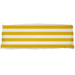 Horizontal Stripes - White and Deep Lemon Yellow Body Pillow Case Dakimakura (Two Sides)