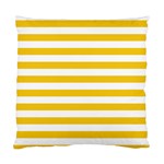 Horizontal Stripes - White and Deep Lemon Yellow Standard Cushion Case (Two Sides)