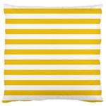 Horizontal Stripes - White and Deep Lemon Yellow Standard Flano Cushion Case (Two Sides)