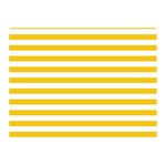Horizontal Stripes - White and Deep Lemon Yellow Double Sided Flano Blanket (Mini)