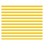 Horizontal Stripes - White and Deep Lemon Yellow Double Sided Flano Blanket (Small)