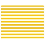 Horizontal Stripes - White and Deep Lemon Yellow Double Sided Flano Blanket (Medium)