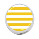 Horizontal Stripes - White and Deep Lemon Yellow 4-Port USB Hub (One Side)