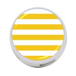 Horizontal Stripes - White and Deep Lemon Yellow 4-Port USB Hub (Two Sides)