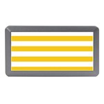 Horizontal Stripes - White and Deep Lemon Yellow Memory Card Reader (Mini)