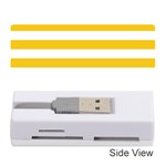 Horizontal Stripes - White and Deep Lemon Yellow Memory Card Reader (Stick)