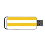 Horizontal Stripes - White and Deep Lemon Yellow Portable USB Flash (One Side)