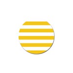 Horizontal Stripes - White and Deep Lemon Yellow Golf Ball Marker (4 pack)