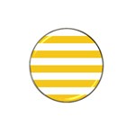 Horizontal Stripes - White and Deep Lemon Yellow Hat Clip Ball Marker (10 pack)