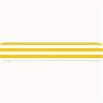 Horizontal Stripes - White and Deep Lemon Yellow Small Bar Mat