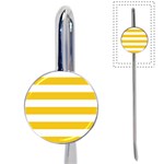 Horizontal Stripes - White and Deep Lemon Yellow Book Mark