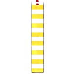 Horizontal Stripes - White and Deep Lemon Yellow Large Book Mark