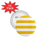 Horizontal Stripes - White and Deep Lemon Yellow 1.75  Button (10 pack)