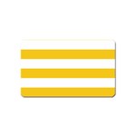 Horizontal Stripes - White and Deep Lemon Yellow Magnet (Name Card)