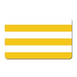 Horizontal Stripes - White and Deep Lemon Yellow Magnet (Rectangular)