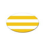 Horizontal Stripes - White and Deep Lemon Yellow Sticker (Oval)