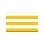 Horizontal Stripes - White and Deep Lemon Yellow Sticker Rectangular (10 pack)