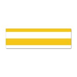 Horizontal Stripes - White and Deep Lemon Yellow Sticker Bumper (10 pack)