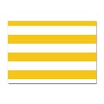 Horizontal Stripes - White and Deep Lemon Yellow Sticker A4 (100 pack)