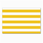 Horizontal Stripes - White and Deep Lemon Yellow Postcard 4  x 6 