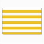 Horizontal Stripes - White and Deep Lemon Yellow Postcards 5  x 7  (Pkg of 10)