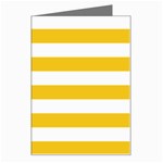 Horizontal Stripes - White and Deep Lemon Yellow Greeting Card