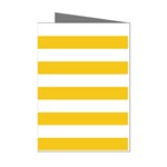 Horizontal Stripes - White and Deep Lemon Yellow Mini Greeting Cards (Pkg of 8)