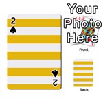 Horizontal Stripes - White and Deep Lemon Yellow Playing Cards 54 Designs