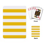 Horizontal Stripes - White and Deep Lemon Yellow Playing Cards Single Design
