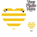 Horizontal Stripes - White and Deep Lemon Yellow Playing Cards 54 (Heart)