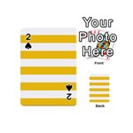 Horizontal Stripes - White and Deep Lemon Yellow Playing Cards 54 (Mini)