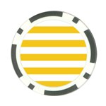 Horizontal Stripes - White and Deep Lemon Yellow Poker Chip Card Guard (10 pack)