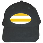 Horizontal Stripes - White and Deep Lemon Yellow Black Cap