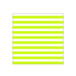 Horizontal Stripes - White and Fluorescent Yellow Satin Bandana Scarf