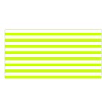 Horizontal Stripes - White and Fluorescent Yellow Satin Shawl