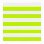 Horizontal Stripes - White and Fluorescent Yellow Medium Glasses Cloth (2 Sides)