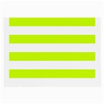 Horizontal Stripes - White and Fluorescent Yellow Large Glasses Cloth (2 Sides)