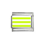 Horizontal Stripes - White and Fluorescent Yellow Italian Charm (9mm)