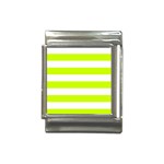 Horizontal Stripes - White and Fluorescent Yellow Italian Charm (13mm)