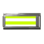 Horizontal Stripes - White and Fluorescent Yellow Superlink Italian Charm (9mm)