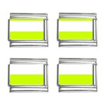 Horizontal Stripes - White and Fluorescent Yellow 9mm Italian Charm (4 pack)