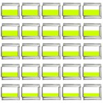 Horizontal Stripes - White and Fluorescent Yellow 9mm Italian Charm (25 pack)