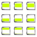 Horizontal Stripes - White and Fluorescent Yellow Mega Link Italian Charm (9 pack)